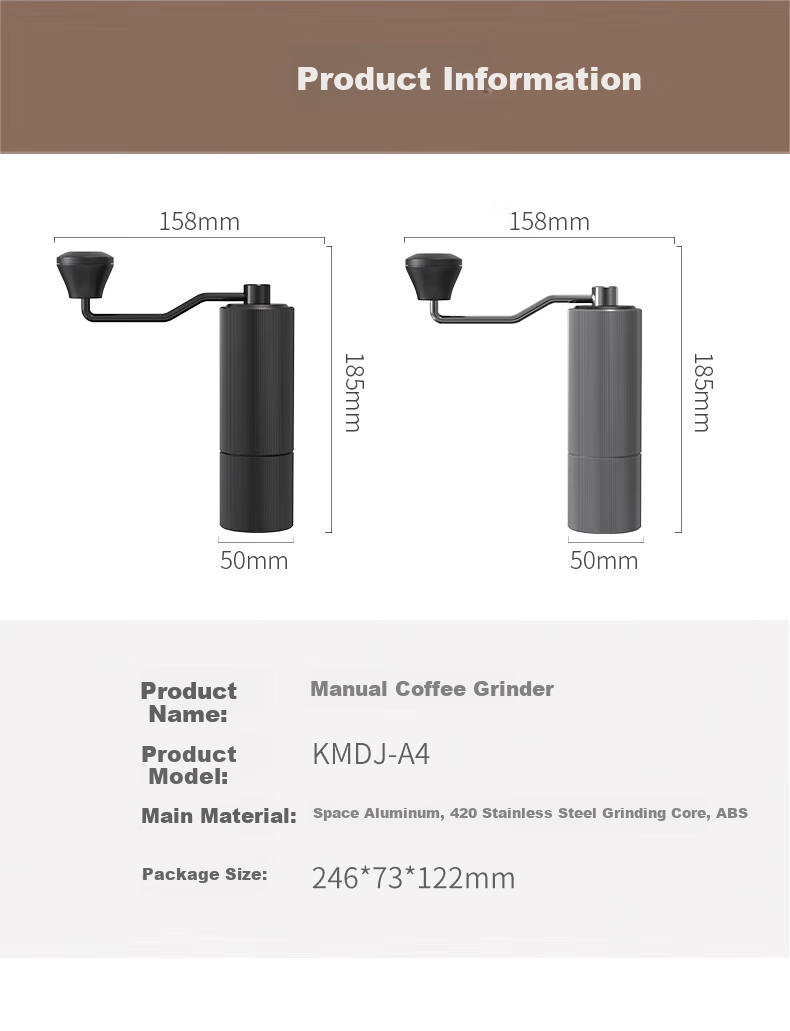 CLITON Hand-Crank Coffee Grinder, Portable Manual Coffee Grinder, Automatic Grinding Machine 11
