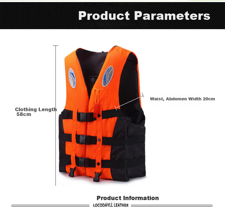 BWNK Professional Life Jacket, High Buoyancy, Adult Snorkeling Equipment, Swimming Vest, Boat Self-Rescue Whistle for Camping, Orange, Size L 2