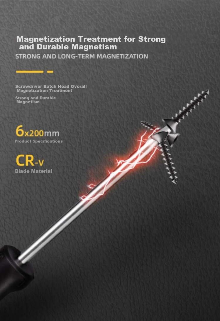 DELIGONGJU Plastic Handle Flat Screwdriver 6x200mm DL6262001 (New And Old Versions Shipped Randomly) 5