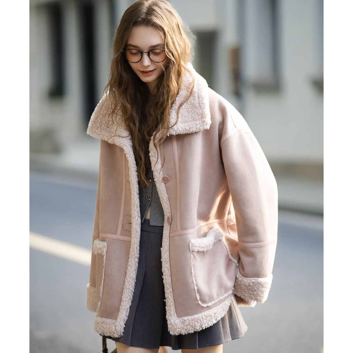 TonLion 2025 Winter Women's Lapel Sheepskin Mid-Length Coat
