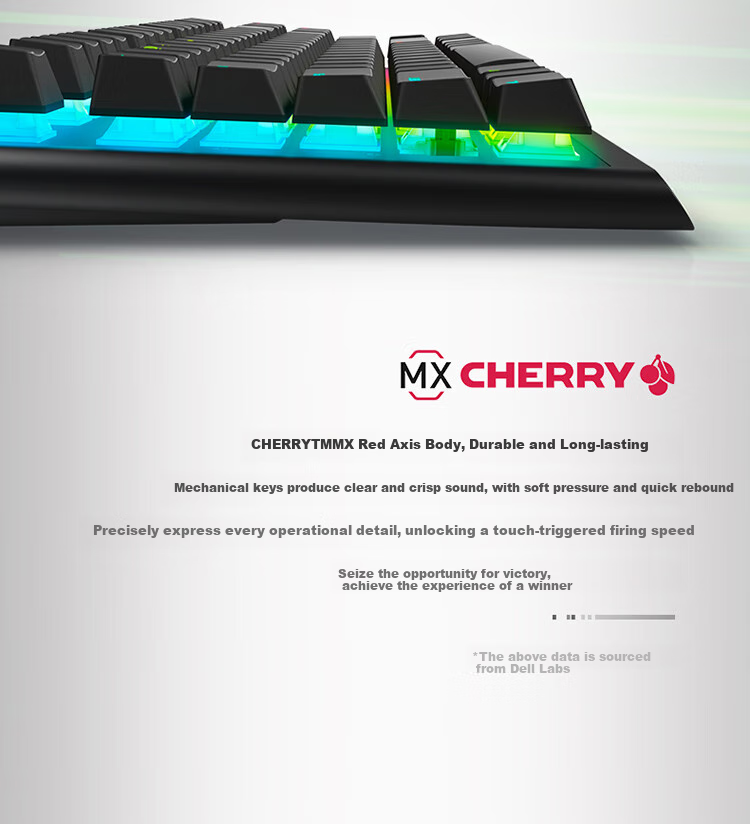 Alienware AW420K Wired Gaming Mechanical Keyboard with Red Switches, RGB Lighting, 87 Keys, TKL Layout, Fully Programmable, Holiday Gift, Black 8