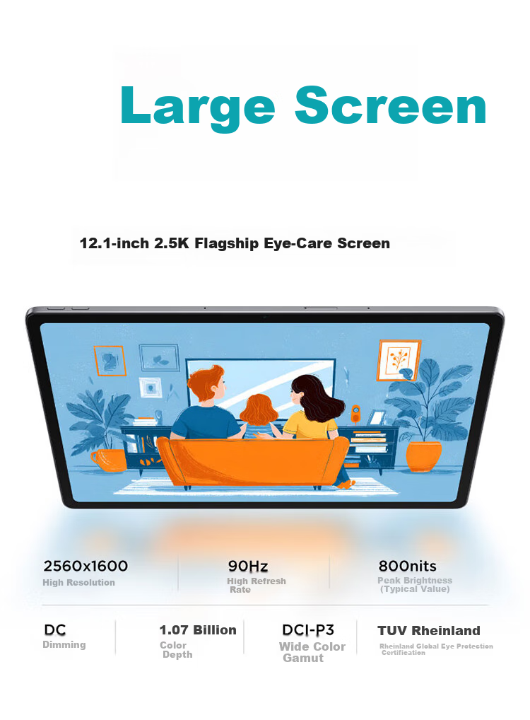 Lenovo Xiaoxin Tablet, 12.1-Inch 2.5K Ultra-Clear Display, 10000mAh Long Battery Life, Entertainment And Learning, Flagship AI Performance, 8+128GB Gray 4