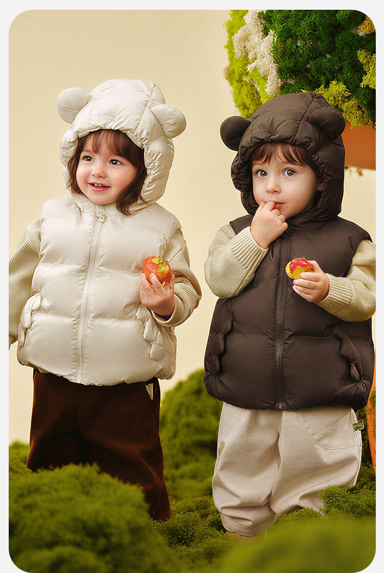 Minibala Kids Unisex Down Vest Baby Warm Infant Sleeveless Jacket 2025 Winter [Three-proof] 2