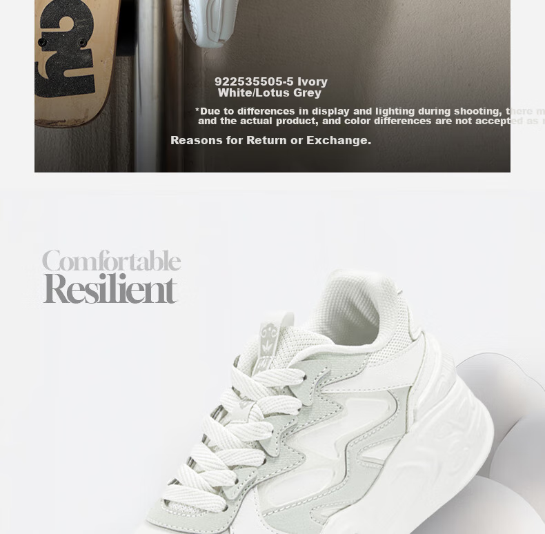 361° Women's Sneakers, Jincheng Brand, Spring And Summer Thick-Soled Heightening Casual Versatile Low-Top Skateboard Shoes for Women, 682536619-1 11
