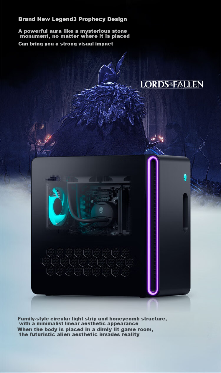 Alienware Gaming Desktop Computer Area-51 High-End E-Sports Gaming PC (Ultra 9 64GB 2TB RTX5080) Starry Silver Water-Cooled Black Myth: Wukong 80L AI Graphics Statio 15