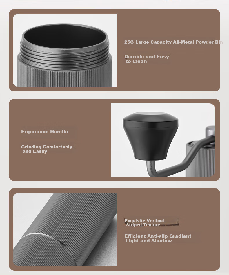 CLITON Hand-Crank Coffee Grinder, Portable Manual Coffee Grinder, Automatic Grinding Machine 10
