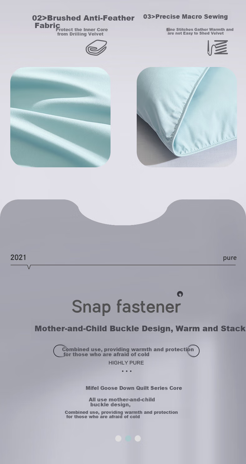 Fuanna 50% White Goose Down Quilt Spring and Autumn Double Comforter 600g Filling 203×229cm 12