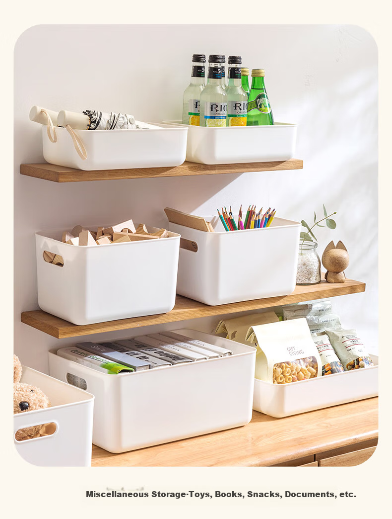 JEKO&JEKO Desktop Storage Box, Kitchen Toy Organizer, Office Wardrobe Storage, Bathroom Organizer Basket, Shallow Large Size without Lid 10