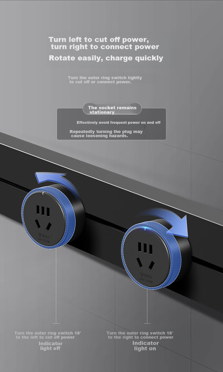 BULL Power Strip/Extension Cord/Surge Protector/Power Bar/Outlet Strip/Power Strip GN-GS10 Five-Hole Adapter Black 3