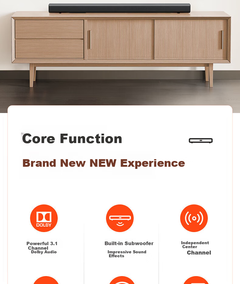 JBL CINEMA SB510 Soundbar TV Speaker System with 3.1 Dolby Audio, Built-In Subwoofer, Home Theater, External Wireless Bluetooth Computer Projector Speakers 2