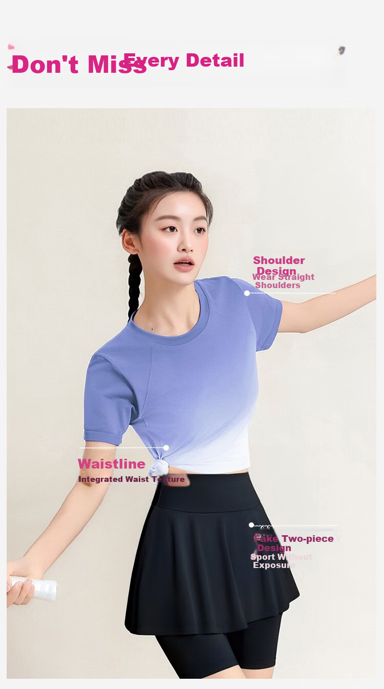 Barbie Women's Badminton Outfit, Lightweight Sports Seamless One-Piece Quick-Dry Sweat-Wicking Set, Anti-Exposure Athletic Wear Set for Wome 3