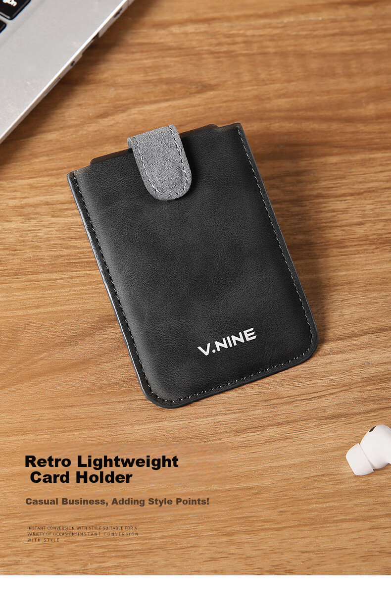 V.NINE Men's Slim Portable Card Holder And Wallet Combo with Pull-Out Design, Business Short Style Multi-Card Slots Wallet, Gift Box Packaging for Me 2