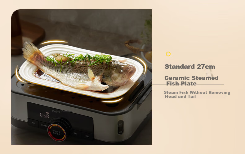 Donlim Electric Steamer Multi-Functional Steaming Pot Stewing And Cooking All-In Electric Steamer Double-Layer Stainless Steel Timer Keep-Warm Home Large Capacity Steamer Suitable for Babies Automatic No-Fire DL-1005A 17