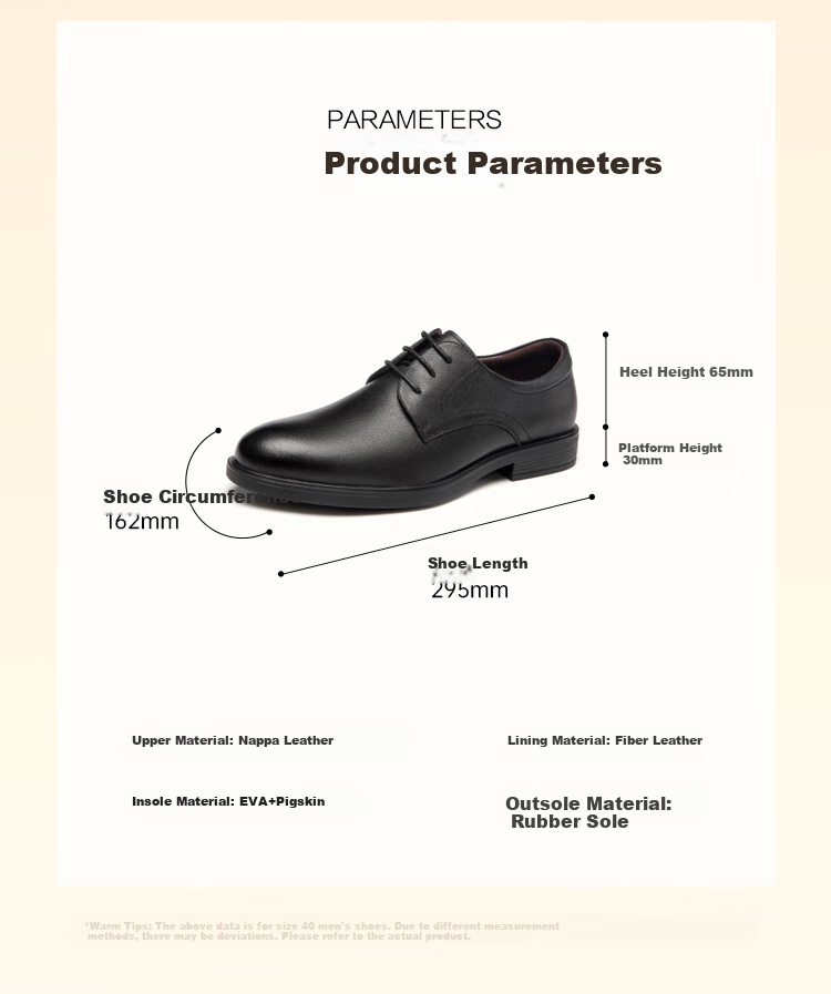 Aokang Leather Shoes for Men, British Style Business Formal Shoes, Low-Top Lace-Up Men's Shoes, Black, Size 42 3