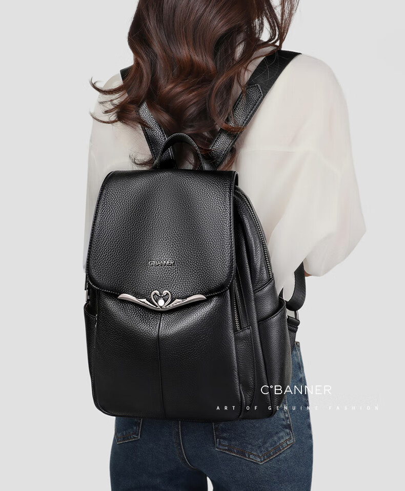 C.BANNER Leather Backpack for Women, Large Capacity Versatile Portable Commuter Bag, Brand Birthday Gift for Girlfriend on May 20 1