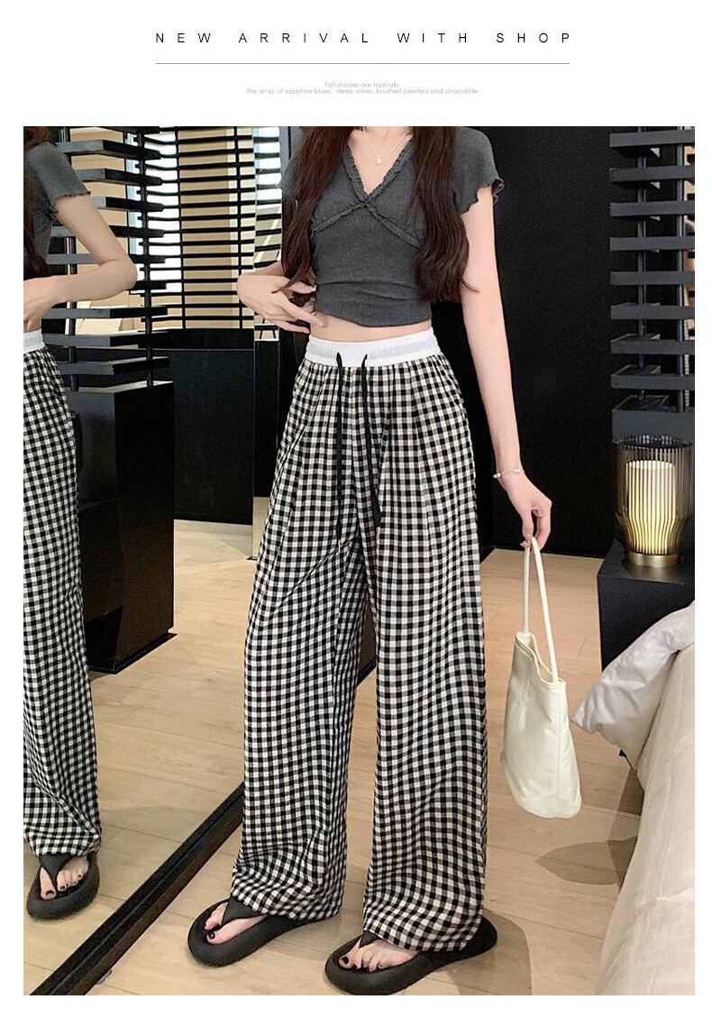 LangSha Wide-Leg Pants for Women, Spring And Autumn New Style Dopamine High-Waist Draping Slimming Casual Loose Lazy Trendy Trousers 10