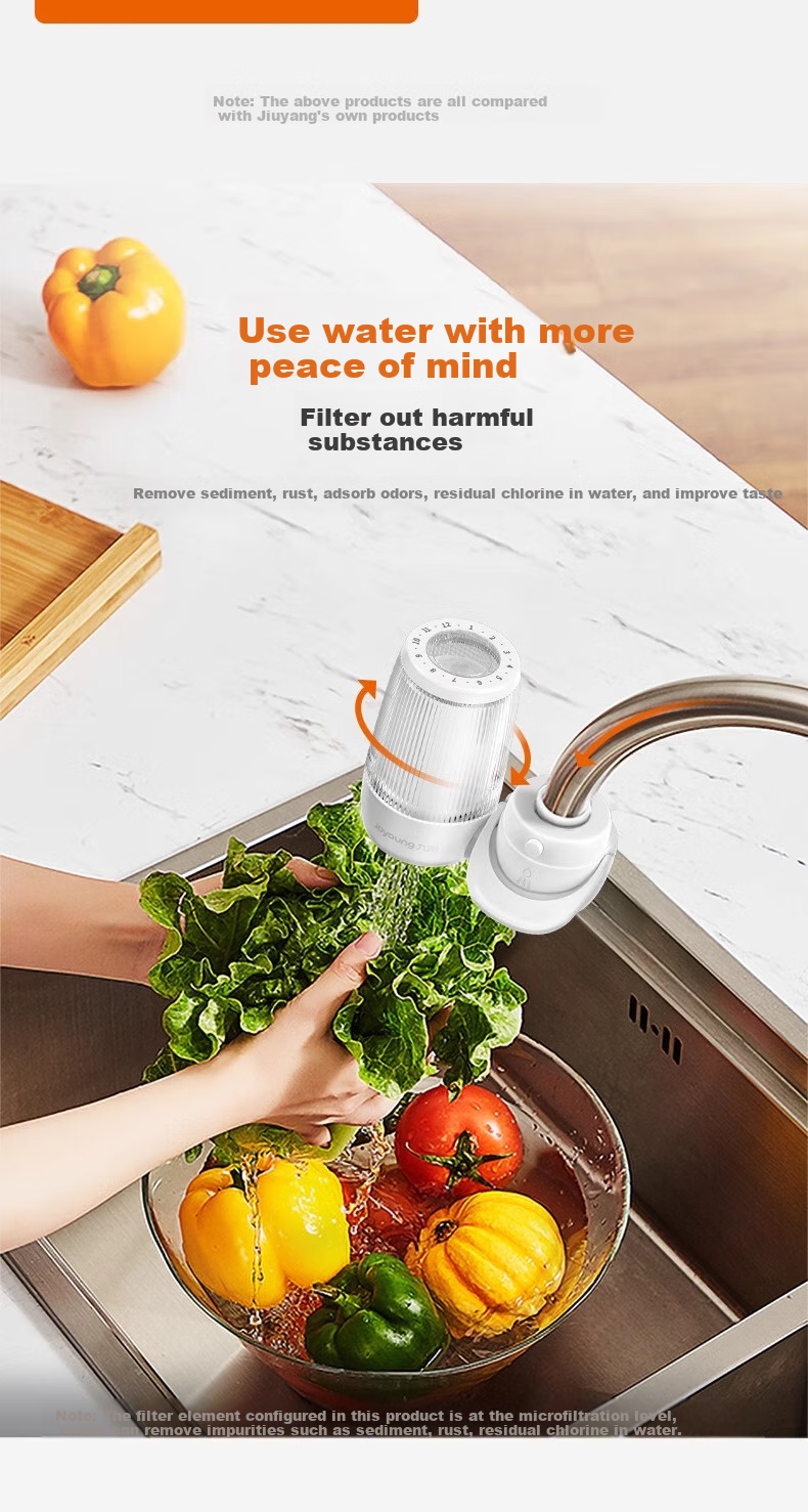 Joyoung Faucet Water Purifier, Removes Residual Chlorine, Dual Outlet, One Machine with Four Cartridges, Transparent Window, Thickened Filter Cartridge T26 3