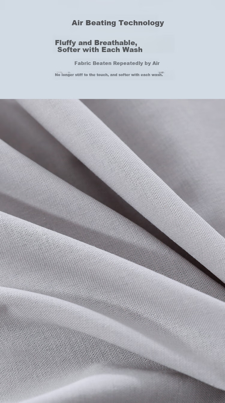 One's Member (Yi De Ceng) Pure Cotton Linen-Like Fitted Sheet, Sunlight Gray, for 1.8m Bed, 180*200+30cm 5