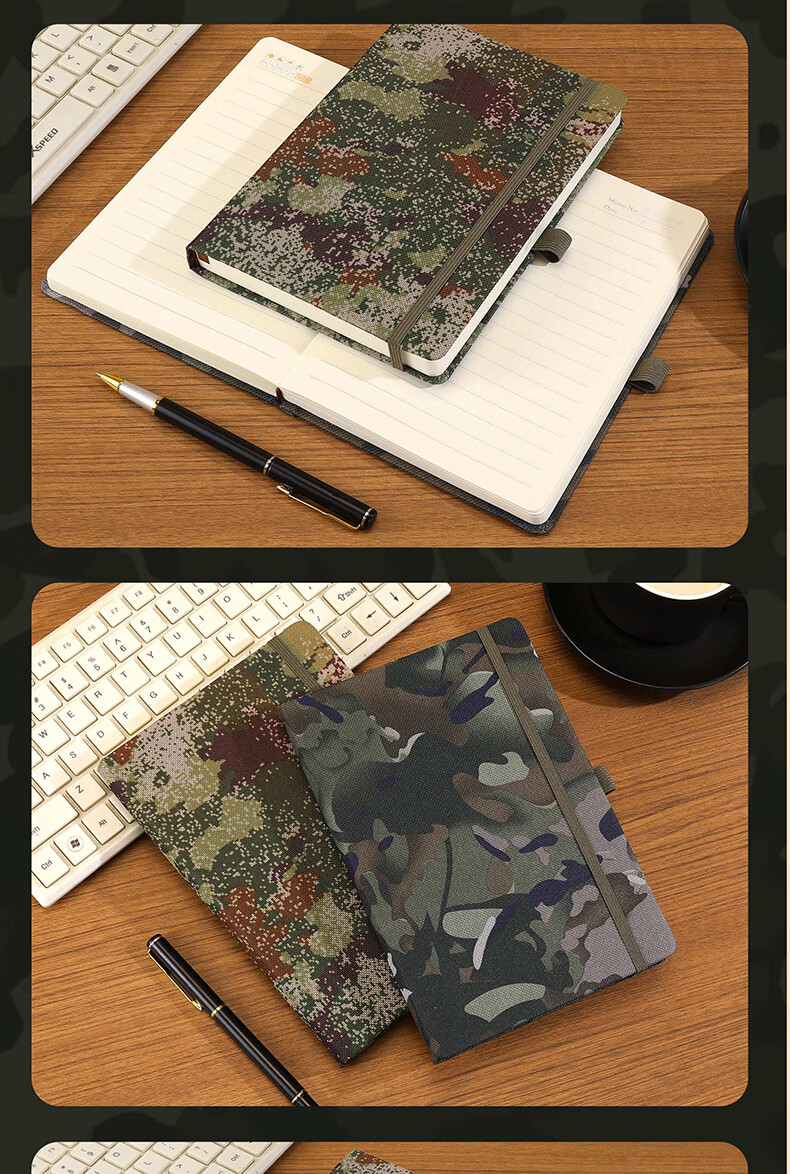 AoHuan A7 Desert Camouflage Yellow Strap Notebook 180 Sheets 360 Pages Outdoor Training Educational Theory Study Record Soldier Gift Diary Custom LOGO 11