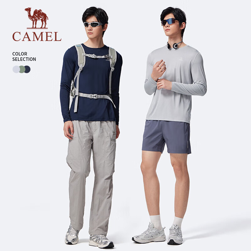 CAMEL Long Sleeve T-Shirt Autumn New Women's Running Training Casual Sports Quick-Dry Breathable Crew Neck Lightweight Base Layer Top