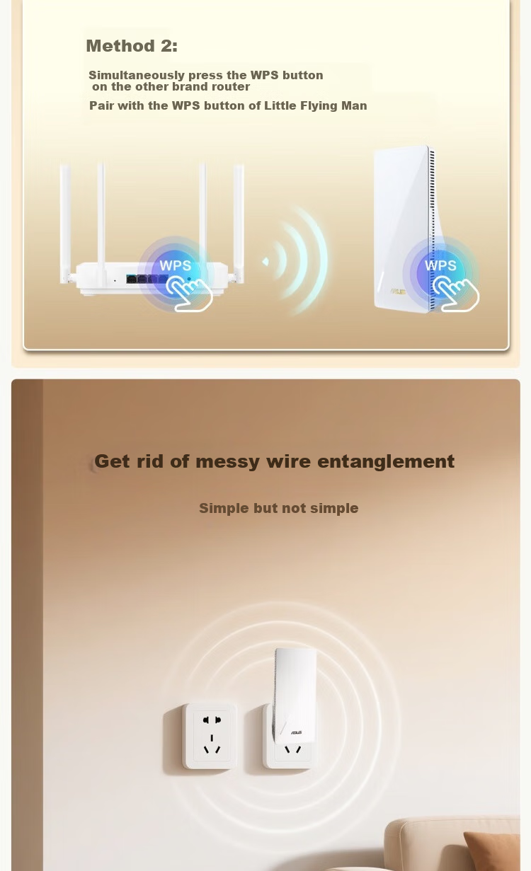 ASUS WiFi7 Signal Amplifier, BoTong Quad-Core 2.0G Dual-Band 3600M Wireless Booster, Compact Design with Wide Coverage, RP-BE58 10