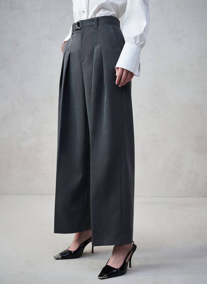 G2000 Wide-Leg Pants with Belt | Women's 2025 Autumn Winter Comfortable Stretch Casual Trousers Mall Edition 1
