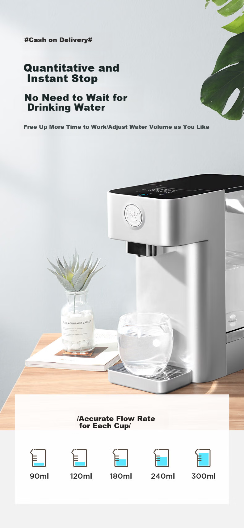 Westinghouse Instant Hot Water Dispenser, Compact Desktop Instant Hot Water Machine for Home Use, Smart Constant Temperature Electric Kettle Thermos Cup, Milk Frother WFH30-W4 7