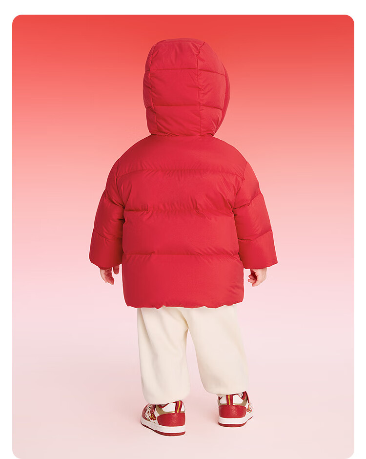 BALABALA Kids Down Jacket Boys Girls 2025 New Spring Festival Red Baby Coat Thickened National Style 10