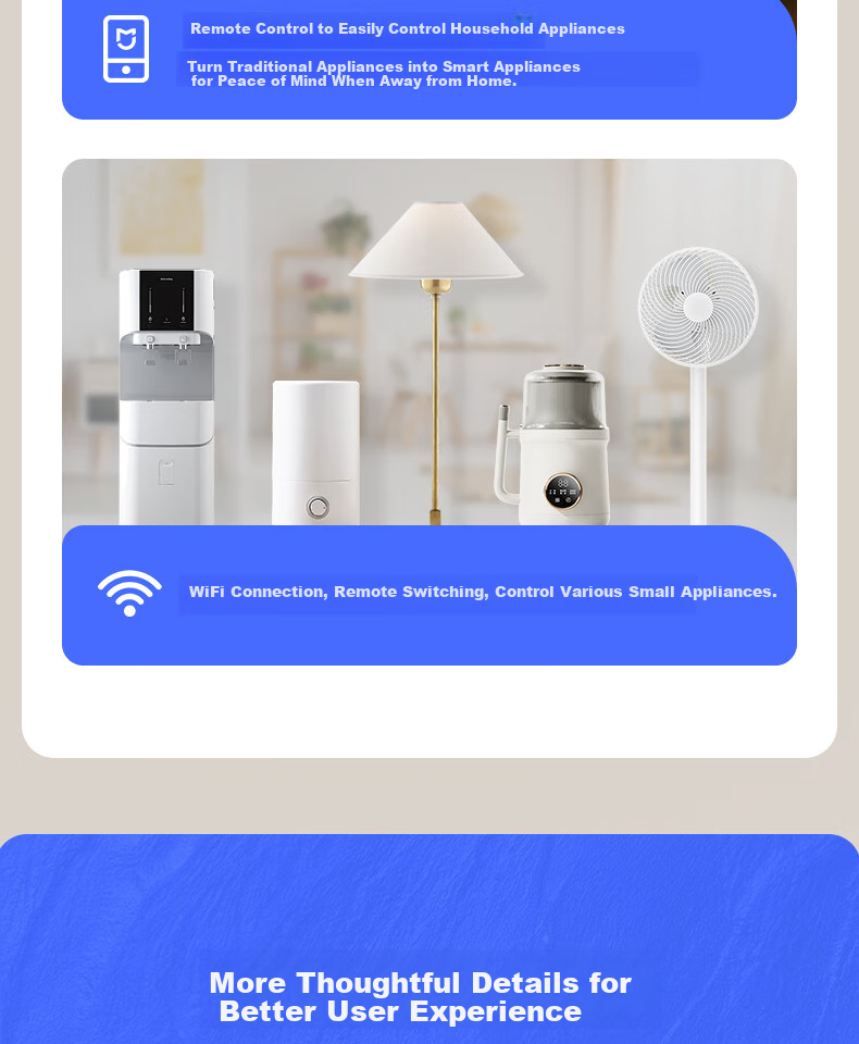 Dianxiaoku Smart Socket, WiFi Mijia APP Voice Control, Remote Timing, No Gateway Required, CP1 10A 220V, Synchronized Home Appliances, Remote Control Socket, Timer Switch Socket, Overcharge Protectio 9