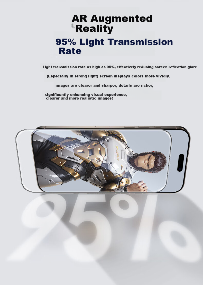 BLUEO Blue Gorilla Tempered Glass Screen Protector for Apple iPhone Air, AR Anti-Glare, High-Definition, Drop-Resistant, Anti-Fingerprint Mobile Phone Protective Film 5