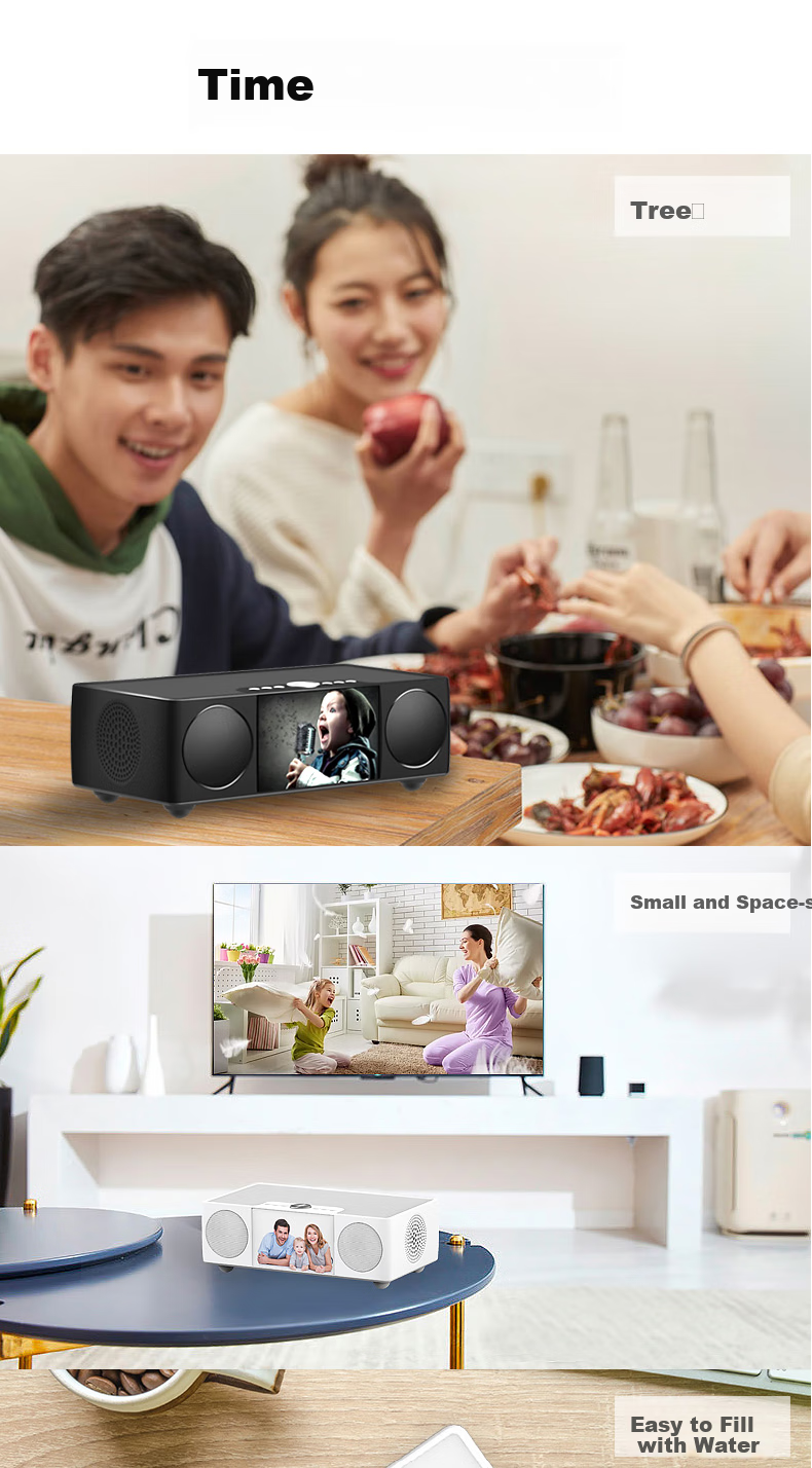 Soaiy Bluetooth Speaker Alarm Radio All-In Computer High-Quality Smart Portable Subwoofer Wireless Music Player with Card Slot LCD S69 Black 13
