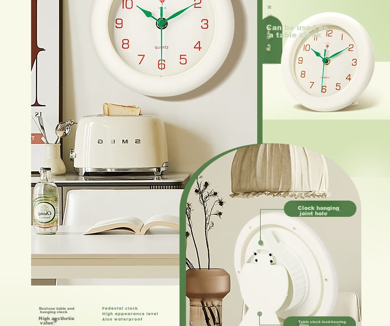 POLARIS Table Clock, Living Room Luxury Desktop Ornament, Waterproof Timepiece, Internet-Famous Cream Style Desk Clock, New Year Refreshing Gift, Back-To Seaso 13