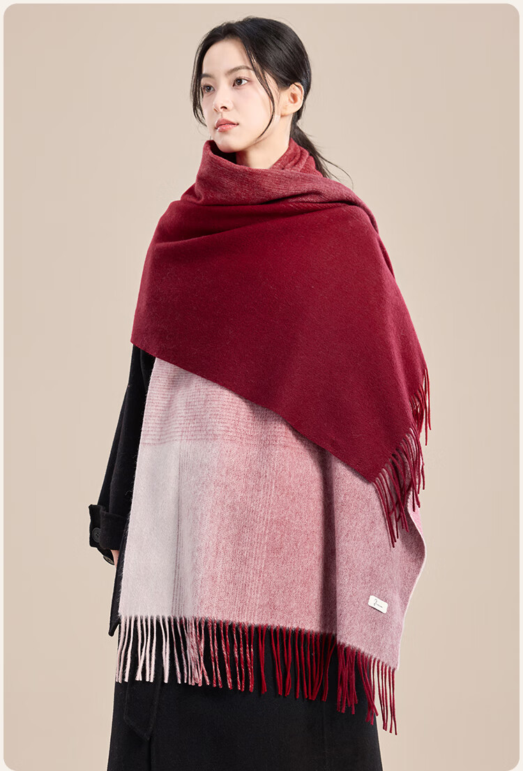 JIUMU Pure Wool Scarf for Women, Autumn And Winter Warm Shawl, Gift for Girls Or Mothers, Christmas Birthday Present, Gift Box Packaging 26