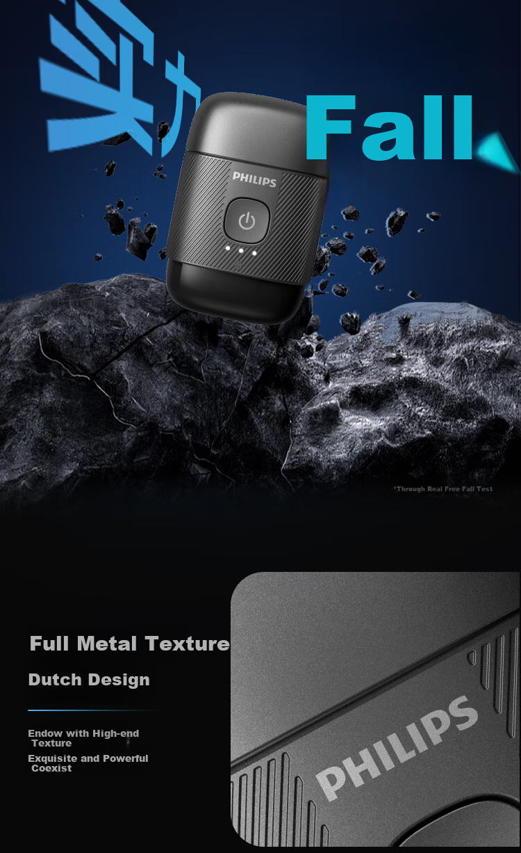 PHILIPS [Mid-Autumn Festival Gift Box] New Self-Operated Men's Electric Shaver, Pebble Portable Model, 0.0 Micron Close Shave, Golden Ratio, Extreme Black, Birthday Gift for Me 10