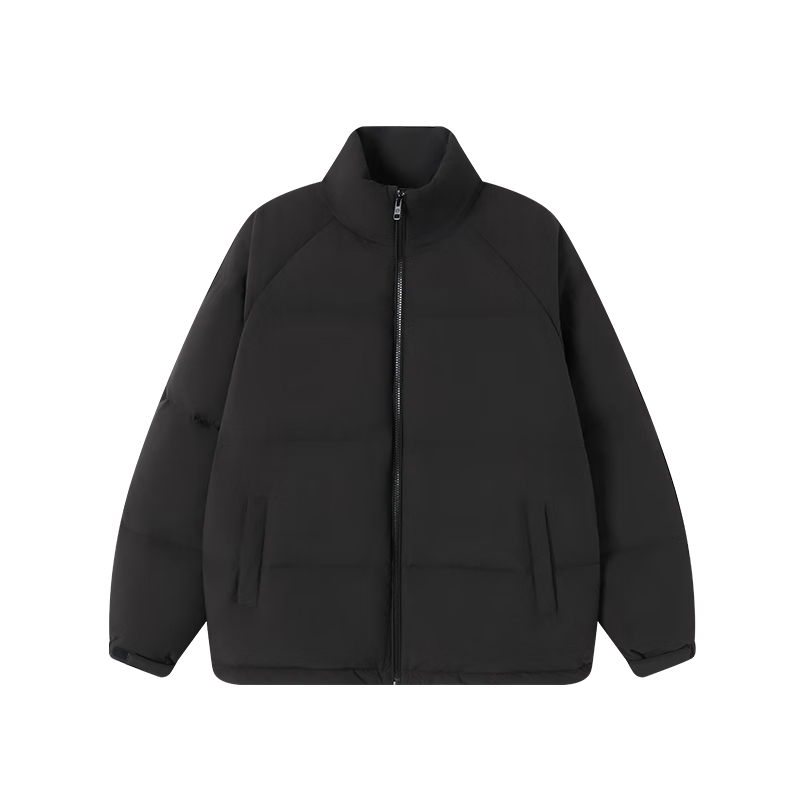 JD Original down Jacket for Men And Women, Couple Style, Duck Down Winter Warm Coat, Puffer Jacket, Thickened Short Black, Size M