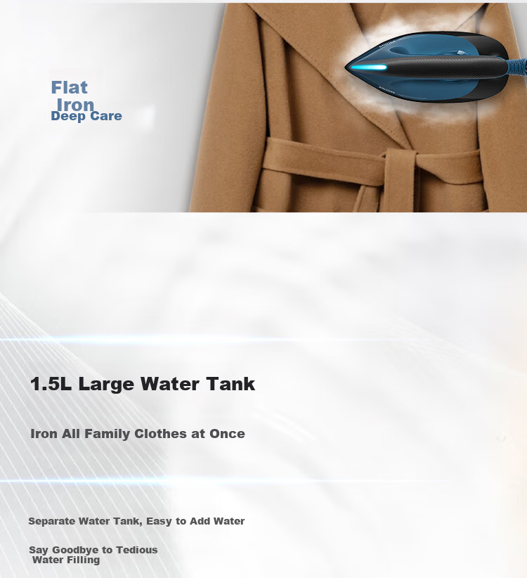 PHILIPS Handheld Booster Steam Iron, Home Garment Steamer, Non-Destructive Ironing Machine, 110g/min, 1.5L Capacity, Smart Temperature Control, GC7846/88 15
