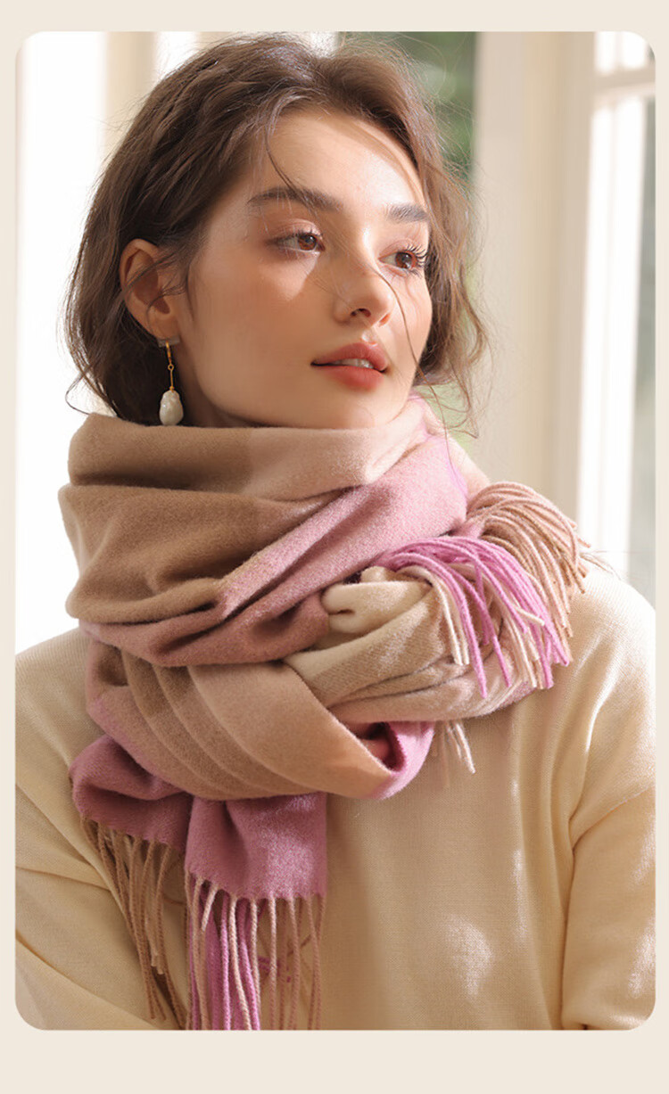THANTRUE Women's Wool Scarf Autumn Winter 2025 New High-End Shawl New Year Gift W805 1