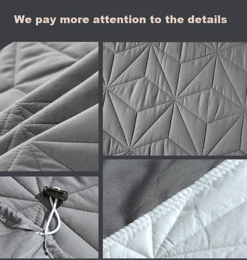 Hengyuanxiang Class A Quilted Fitted Sheet, Single Piece Washable, Dirt-Proof Non-Slip Mattress Protector Cover for Single Bed, 150*200cm 17