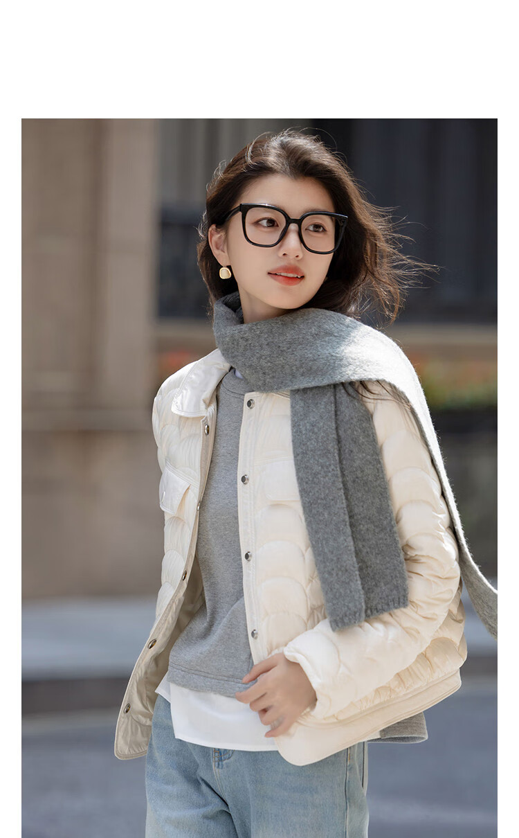 Dme [Light, Thin And Warm Combination] Winter Urban 90% Duck Down Lapel Wavy Pattern Quilted Front Short Back Long Women's down Jacket 2