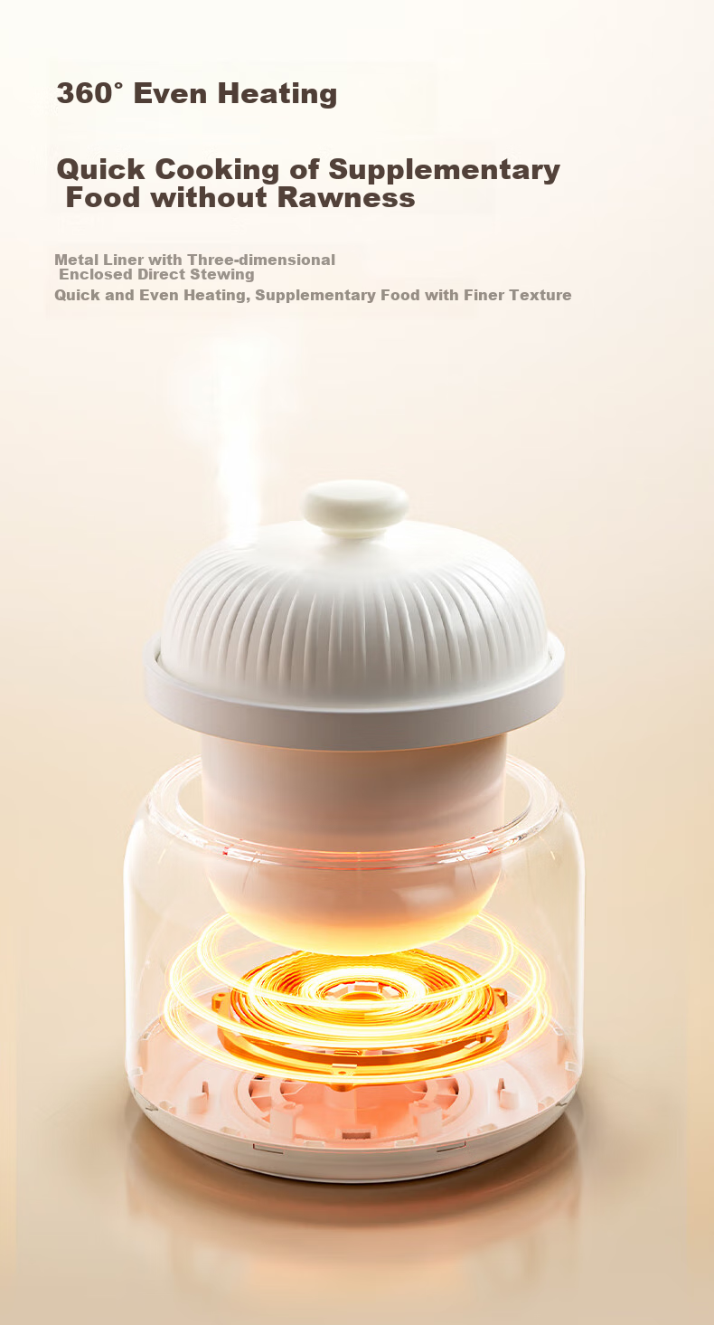 Joyoung [Subsidy] Electric Stew Pot, Baby Food Processor, Age-Specific BB Porridge Cooker, Infant-Specific Stewing Cup, Baby Soup Maker, Rice Steamer, Oil 1L Baby Food Pot GD133 5