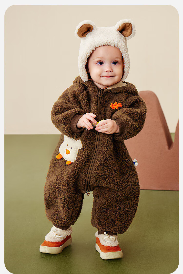Minibala Baby Clothes Newborn Fleece Lined Hooded Romper Jumpsuit Red Christmas Outfit 2025 Winter Edition 7