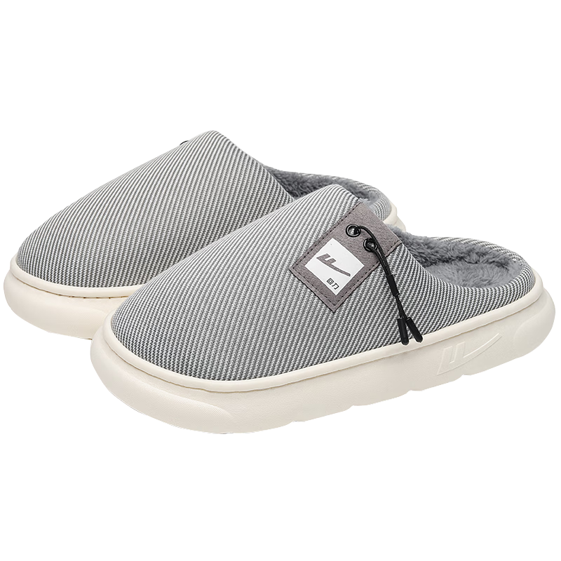 Huili Simple Thick-Soled Fleece-Lined Cotton Slippers for Indoor And Outdoor Wear, Warm Couple's Cotton Slides HL0650 Red Size 40-41