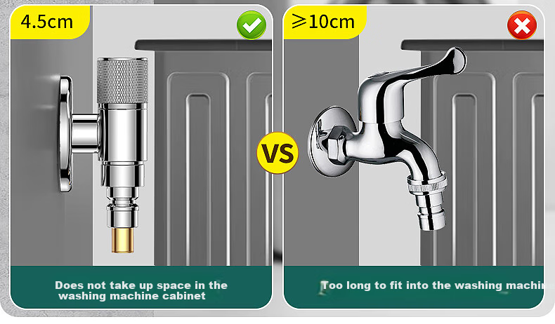 Haili Copper One-In Three-Way Angle Valve with Dual Control for Washing Machine Faucet, Detachable Water Stopper, 4/6 Points B22Q 9
