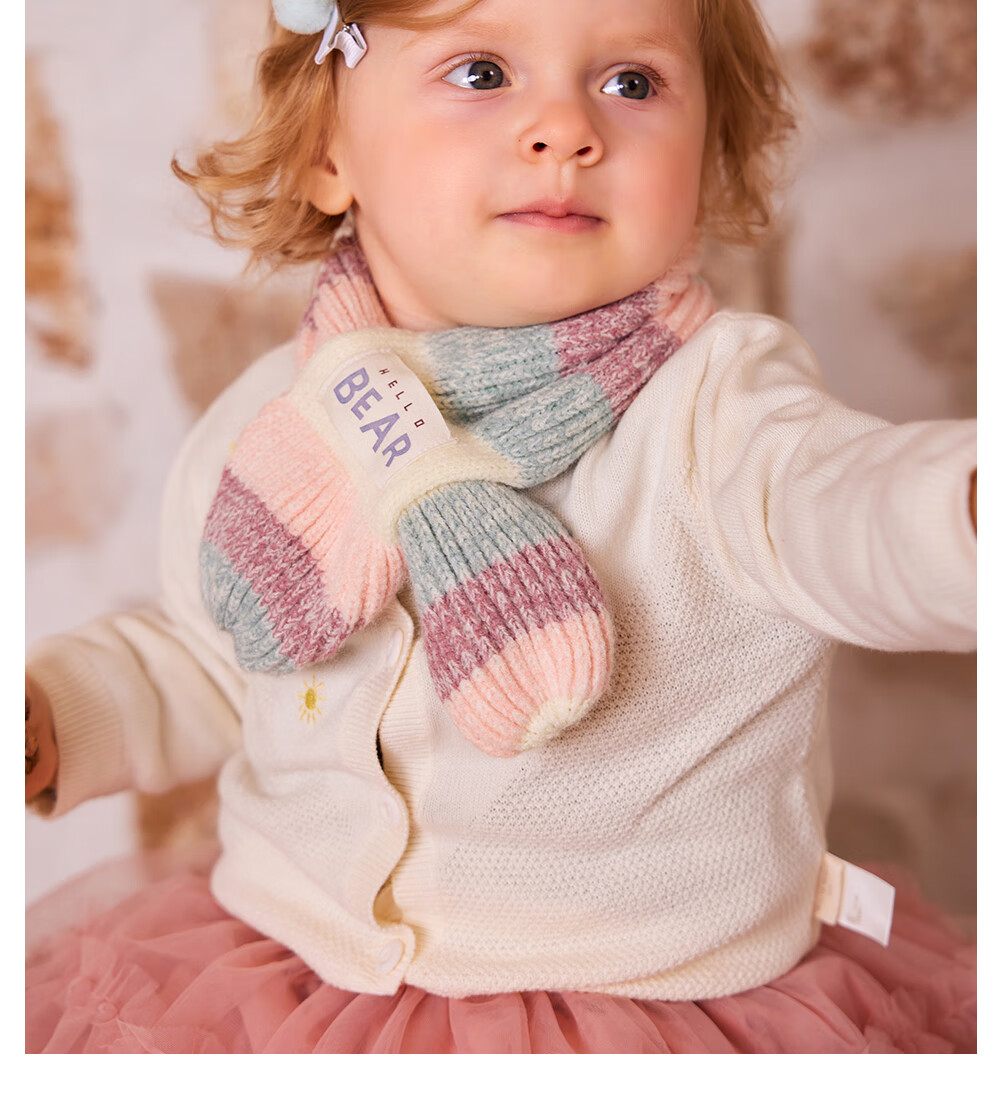 Beitais Children's Scarf 2025 New Boys Girls Outdoor Autumn Winter Windproof Warm Baby Knitted Scarf 6