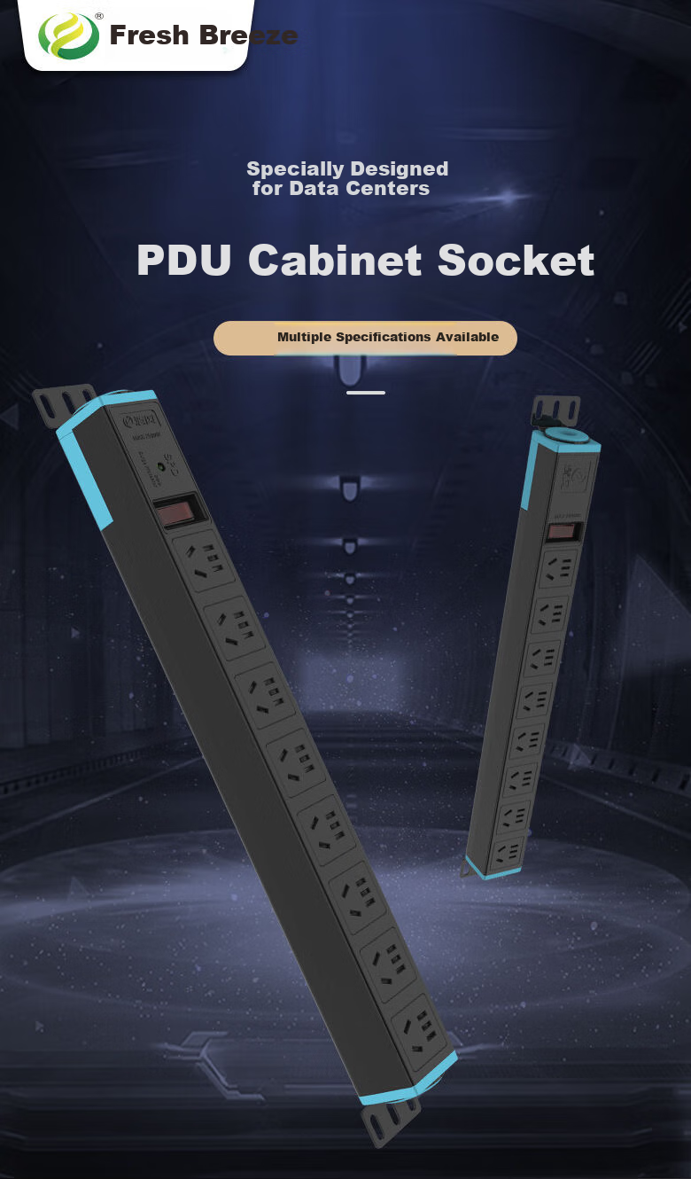Kyfen PDU Desktop Gaming Cabinet Socket/power Strip/extension Cord, 10A 8-Outlet 1U 1C 1.5mm Cable Diameter with Dual Switches And Master Control, 1.6 Meters 1