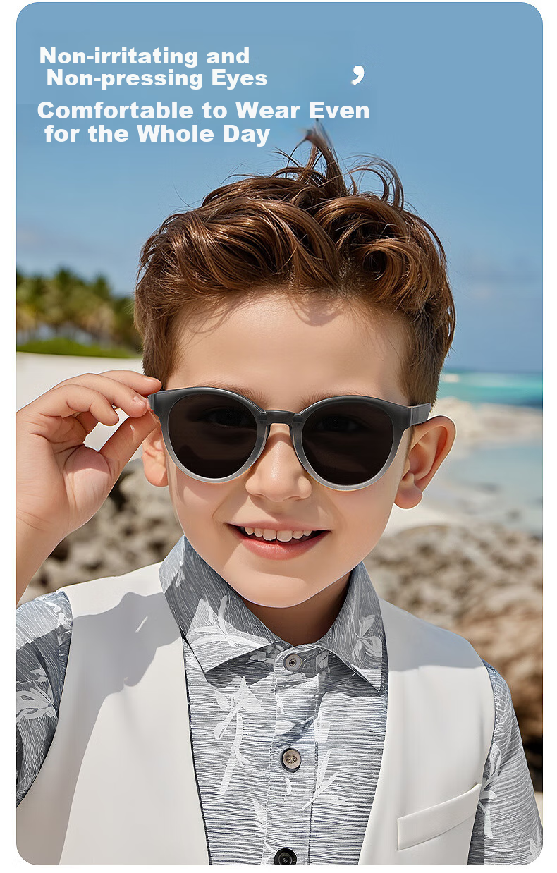 Mushe TR Children's Foldable Polarized Sunglasses, Outdoor UV Protection, Windproof Eyewear for Kids, Pink 7