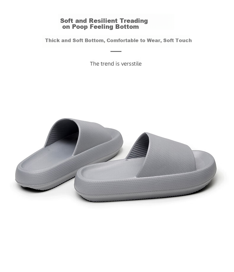 GUOLUOFEI Thick-Soled Slip-On Sandals for Men And Women, Summer Indoor Home Wear, Height-Increasing, Extra Large Size, Couple Slippers, Navy Blue, Size 40-41 5