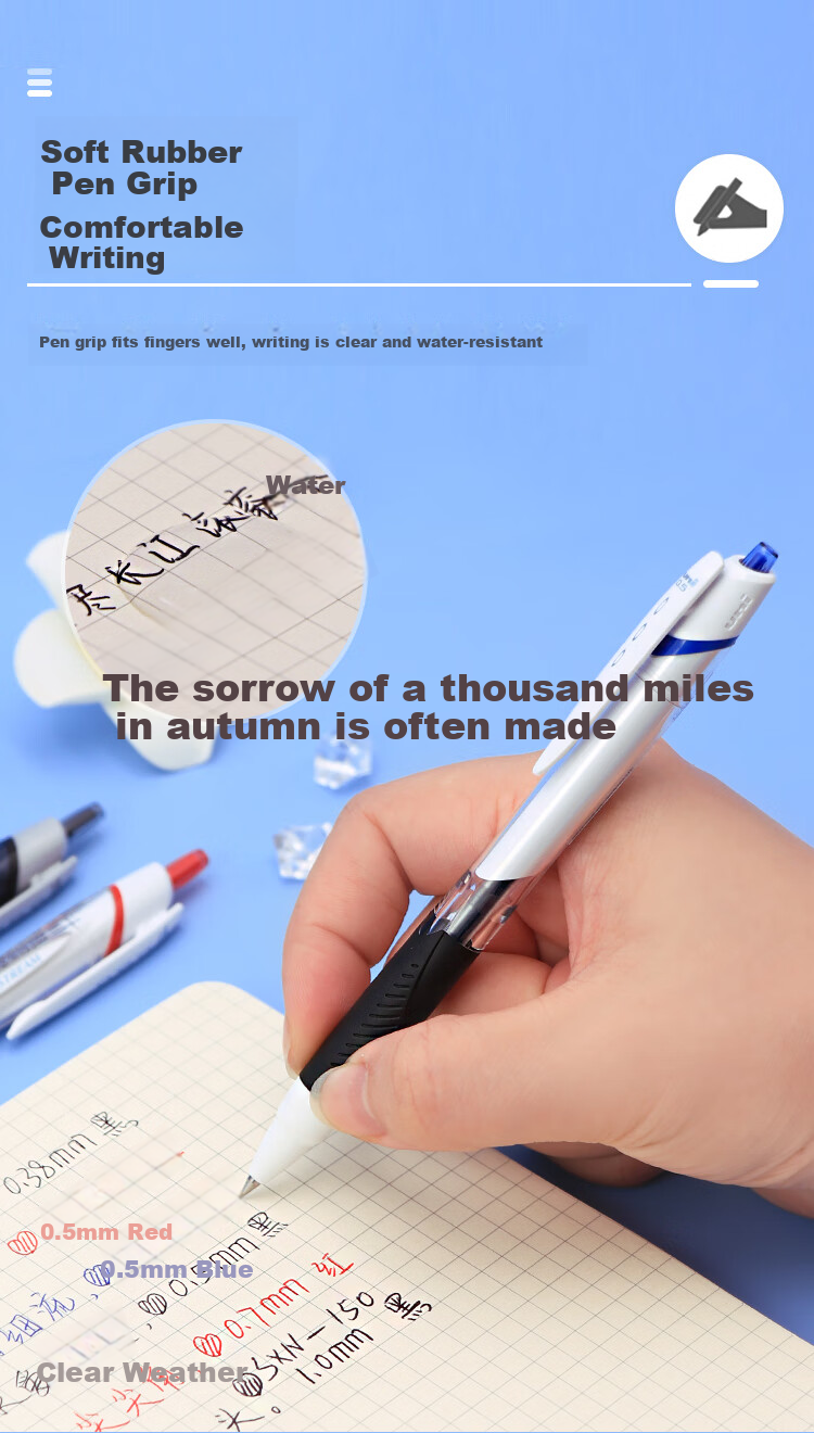 Uni Mitsubishi JETSTREAM Series Retractable Ballpoint Pen SXN-150, Smooth Writing for Students And Office Use, 0.5mm, White Barrel with Blue Ink, Pack of 5 4