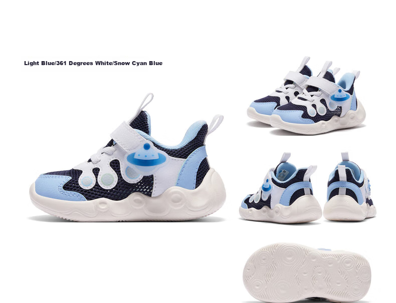 361° Children's Shoes, Toddler Walking Shoes, Summer 2026, Boys And Girls, Baby Soft-Soled Shoes, Breathable Infant Shoes, Blue, Size 27 18