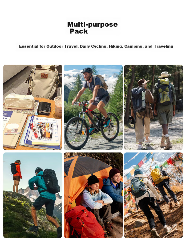 CAMEL Ice Cream Bag Outdoor Backpack, College Student Backpack, Hiking And Mountaineering Pack, 574C635604A, Light Water Gree 8